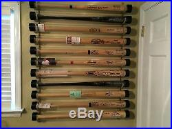 10 Bat Wood Baseball Bat Display Rack with Top Shelf, Bobbleheads