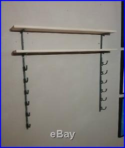 11 Bat Baseball Bat Display Rack with 2 Wood Display Shelf / bobblehead shelf