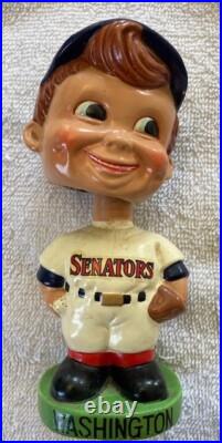1960's Bobblehead Washington Senators Happy Face Green Base Bobble Head