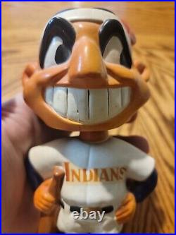 1960's Cleveland Indians Gold Base Nodder Bobblehead Vintage