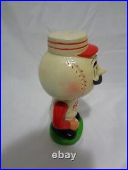 1960s Cincinnati Mr. Red Reds Baseball Bobbing Head Bobblehead Green Base w Box