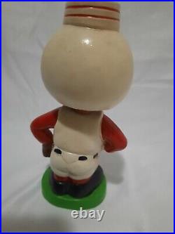 1960s Cincinnati Mr. Red Reds Baseball Bobbing Head Bobblehead Green Base w Box