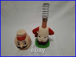 1960s Cincinnati Mr. Red Reds Baseball Bobbing Head Bobblehead Green Base w Box
