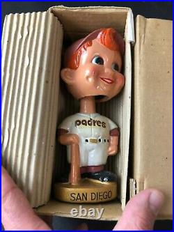1960s San Diego Padres Bobble Head WITH BOX! VINTAGE BOBBLEHEAD RARE & CLEAN