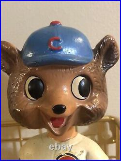 1960s Vintage Chicago Cubs Baseball Bobblehead Gold Base Excellent Japan