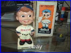 1961 Bobble Head Nodder Washington Senators White Square Base with Picture Box