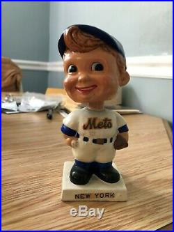 1962-63 New York Mets Bobble Head Nodder White Square Base Rare