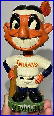 1962 Antique Green Base Cleveland Indians Wahoo Bobble Head Nodder Beautiful NM