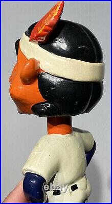 1962 Antique Green Base Cleveland Indians Wahoo Bobble Head Nodder Beautiful NM