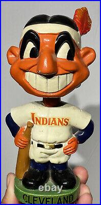 1962 Antique Green Base Cleveland Indians Wahoo Bobble Head Nodder Beautiful NM