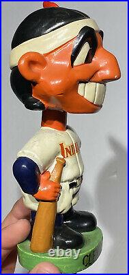 1962 Antique Green Base Cleveland Indians Wahoo Bobble Head Nodder Beautiful NM