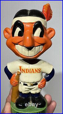 1962 Antique Green Base Cleveland Indians Wahoo Bobble Head Nodder Beautiful NM
