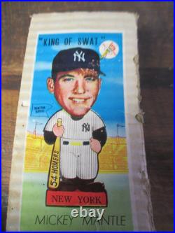 1962 Mickey Mantle Bobblehead Nodder White Base New York Yankees WithOriginal Box