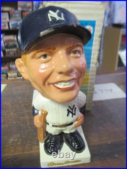 1962 Mickey Mantle Bobblehead Nodder White Base New York Yankees WithOriginal Box