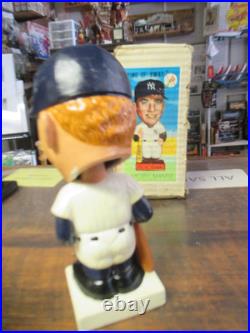 1962 Mickey Mantle Bobblehead Nodder White Base New York Yankees WithOriginal Box