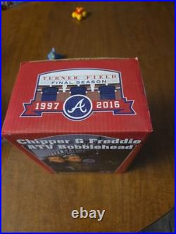 1997-2016 Turner Field Final Year. Chipper Jones And Freddie Freeman Bobblehead