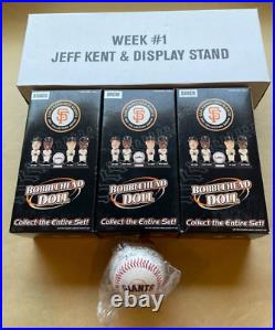 2001 Carl's Jr. SF Giants Bobblehead Set Snow Kent Baker Bonds and Baseball