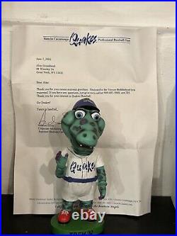 2001 Rancho Cucamonga Quakes Tremor Mascot Bobblehead in Original Box w Letter