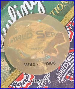 2001 World Series Usa Flag BASEBALL RANDY JOHNSON CURT SCHILLING Signed Mvp Coa