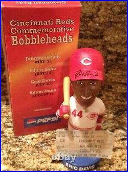 2002 Eric Davis (SGA) Signed Bobblehead Autograph Cincinnati Reds Auto COA