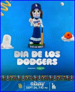2014 Los Angeles Dodgers Dia De Los Muertos Sugar Skull Bobblehead 9/24