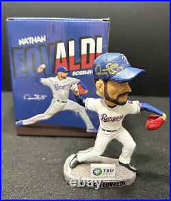 2024 Tx Rangers Nathan Eovaldi Bobblehead-Auto/JSA Cert Dallas Card Show