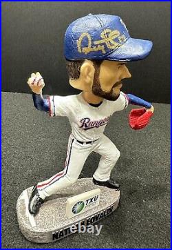 2024 Tx Rangers Nathan Eovaldi Bobblehead-Auto/JSA Cert Dallas Card Show
