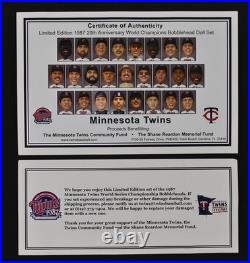 20th Anniv Minnesota Twins 1987 World Series Champs Bobblehead Full Set +Bonus
