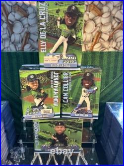 (4) 2025 Daytona Tortugas Bobble heads De La Cruz India Collier Stephenson Reds