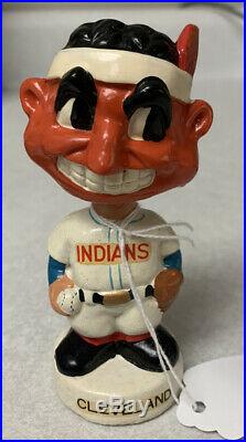 61-62 Cleveland Indians MINI Chief Wahoo Mascot Head Baseball Bidder Bobble head