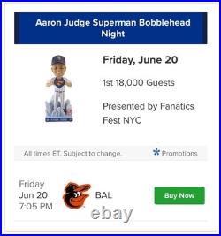 Aaron Judge Superman Bobblehead SGA 6/20/2025 DC Comics NY Yankees PRESALE