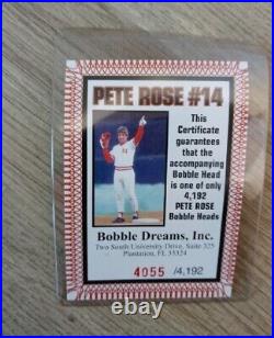 Autographed Pete Rose Bobblehead Cincinnati Reds Bobble Dreams In Box Hit King