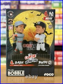 Babe Ruth Boston Red Sox & New York Yankees Curse Bambino Dual Bobblehead FOCO