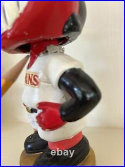 Baseball bobble Head 1960s vintage old Cleveland Indians Chief Gold base Nodder