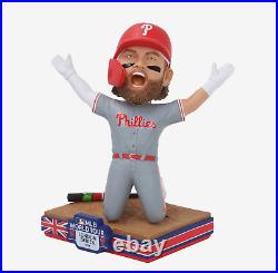 Bryce Harper Phillies 2024 MLB London Series HR Slide & Phanatic Bat Bobblehead