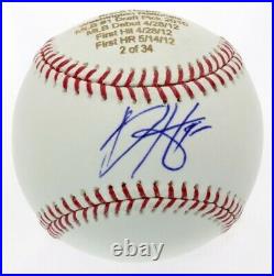 Bryce Harper Signed LE #2 /34 OML Career Stat Engraved Baseball (PSA Hologram)