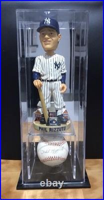 Catfish Hunter Signed Baseball, Cooperstown Collection Bobblehead In Custom Case