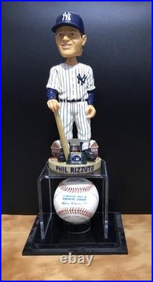 Catfish Hunter Signed Baseball, Cooperstown Collection Bobblehead In Custom Case