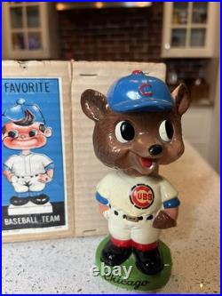 Chicago Cubs MLB Vintage 1960's Ceramic Bobblehead With Box