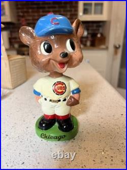 Chicago Cubs MLB Vintage 1960's Ceramic Bobblehead With Box REPAIRED READ