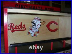 Cincinnati Reds Bobble Head Display Case Pinewood with Batter, C, & Red logo