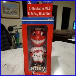 Cleveland Indians Guardians 2001 Chief Wahoo Bobblehead Twins Gold Base IN BOX
