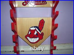 Cleveland Indians baseball Bats holds 7 bats 7 balls 18 bobble heads