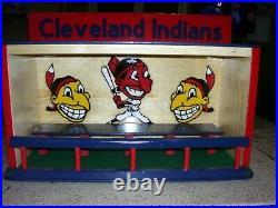 Cleveland Indians bobble head display case 1950 logos