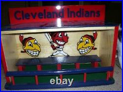 Cleveland Indians bobble head display case 1950 logos