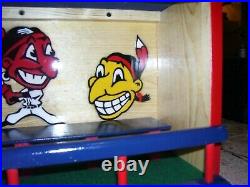 Cleveland Indians bobble head display case 1950 logos