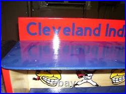 Cleveland Indians bobble head display case 1950 logos