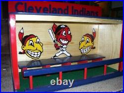 Cleveland Indians bobble head display case 1950 logos