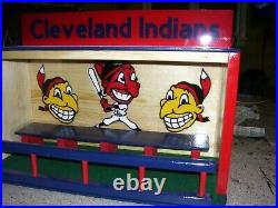 Cleveland Indians bobble head display case 1950 logos