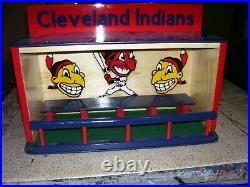 Cleveland Indians bobble head display case 1950 logos